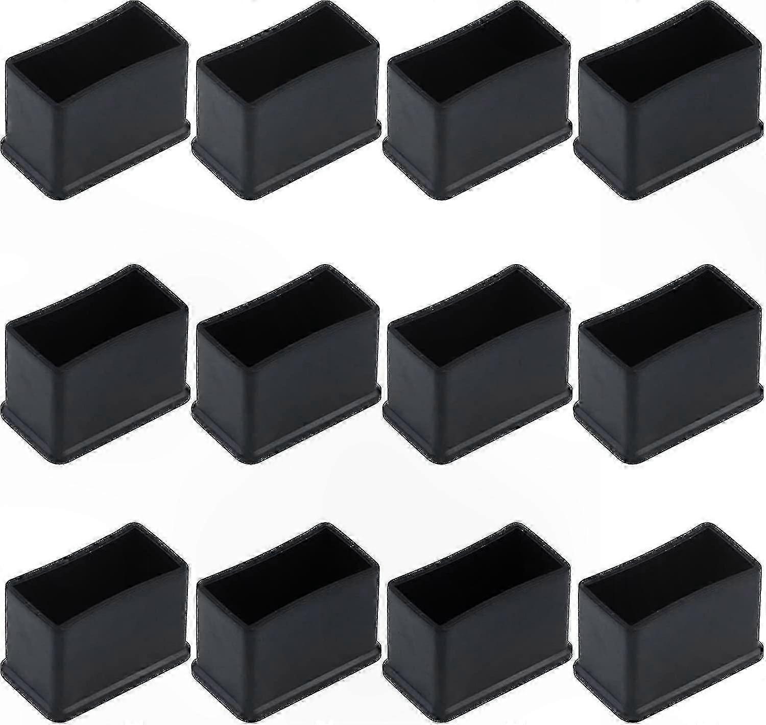 Rutschfeste, Schwarze Gummigleiter, Rechteckig, Für Tisch- Und Stuhlbeine, 15 X 30 Mm, 12er-packung