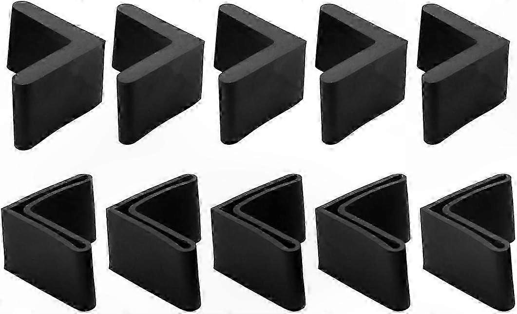 Schwarze Pvc-schutzkappen Für L-förmige Möbelbeine, 10er-pack, 30 Mm Größe, Schutzpads Für Regale Und Eckmöbelbeine