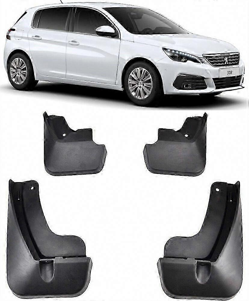 Vordere Und Hintere Kotflügel Für Peugeot 308 Ii T9 (2013-2021), Maßgefertigte Kotflügelschutzvorrichtungen, 4-teiliges Set, Schwarz, Stoß- Und Witterungsbeständig, Kompatibel Mit Limousine Und Sw.