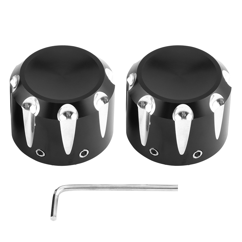 Cnc-gefräste, Schädelförmige Kappe Aus Aluminium Für Die Vorderachse Eines Motorrads, 2 Stück, Schwarz, Schutzmutter