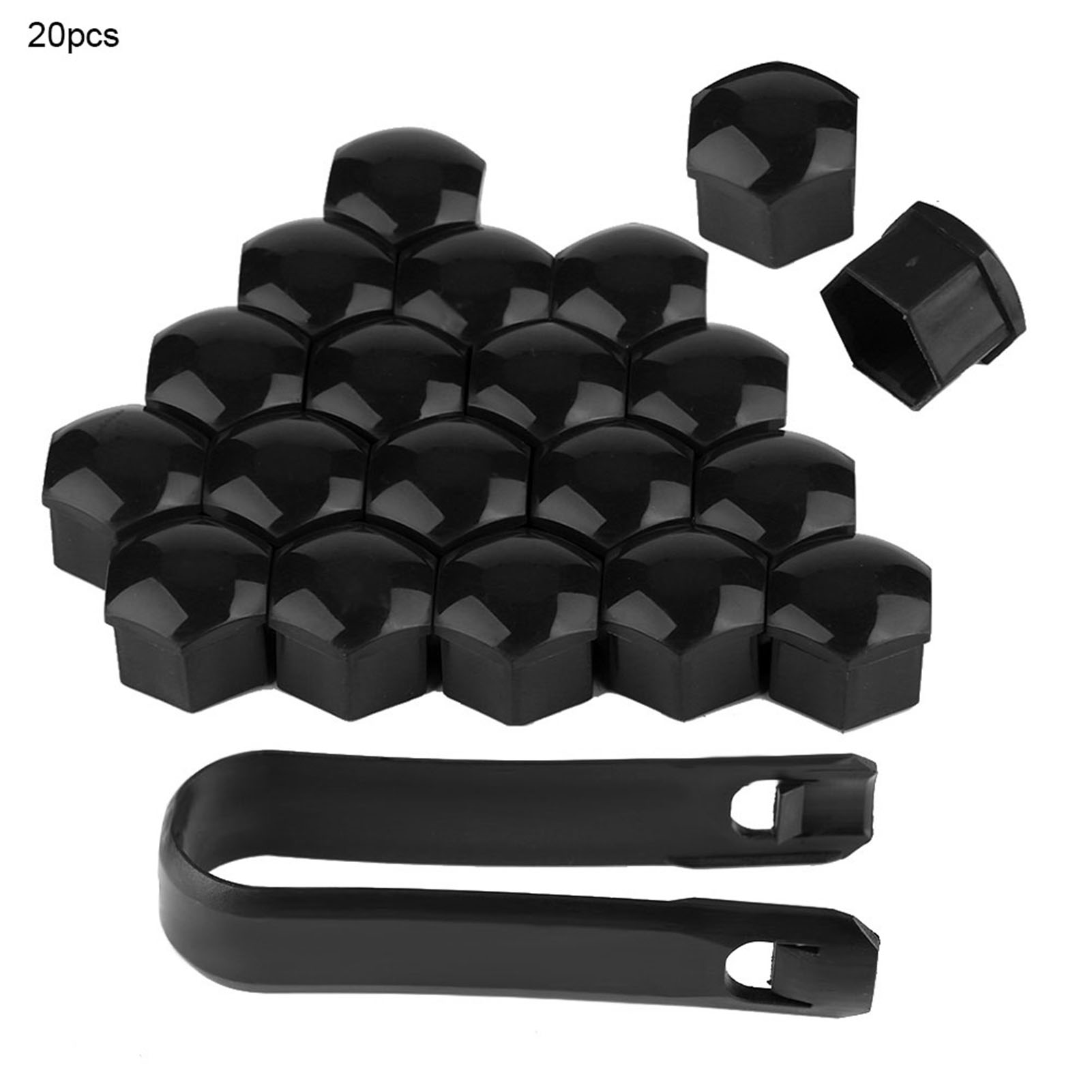 20 Stück 19 Mm Schwarze Kunststoff-radkappen – Bolzenabdeckungen Für Autofelgen – Äußerer Schutz Für Radnabenschrauben