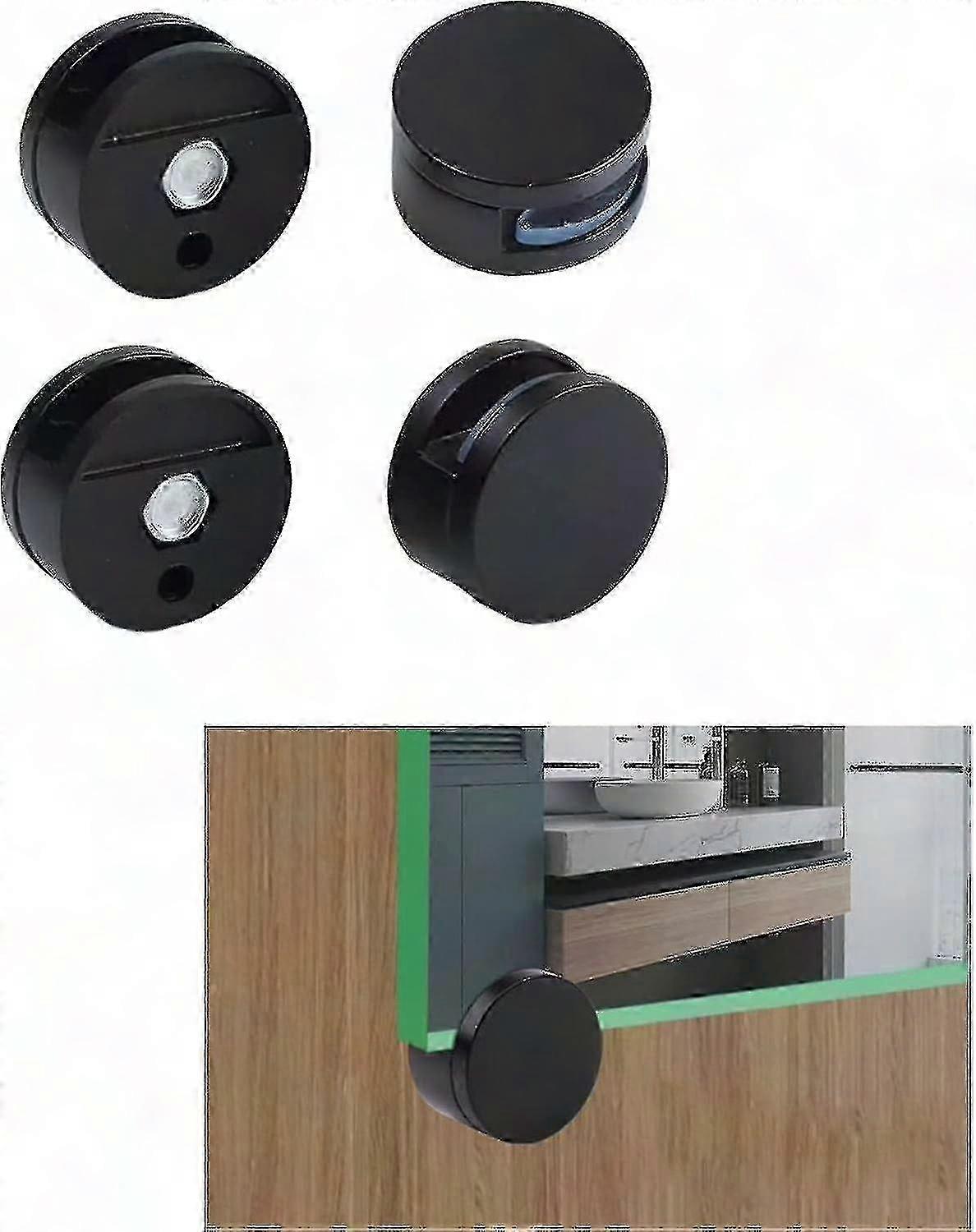 Spiegelwandhalterung, 4 Spiegelbefestigungsclips, Schwarze Wandhalterungen Für 3-5 Mm Glas, Montage-set Für Dicke Spiegel, Robuste Montageclips.