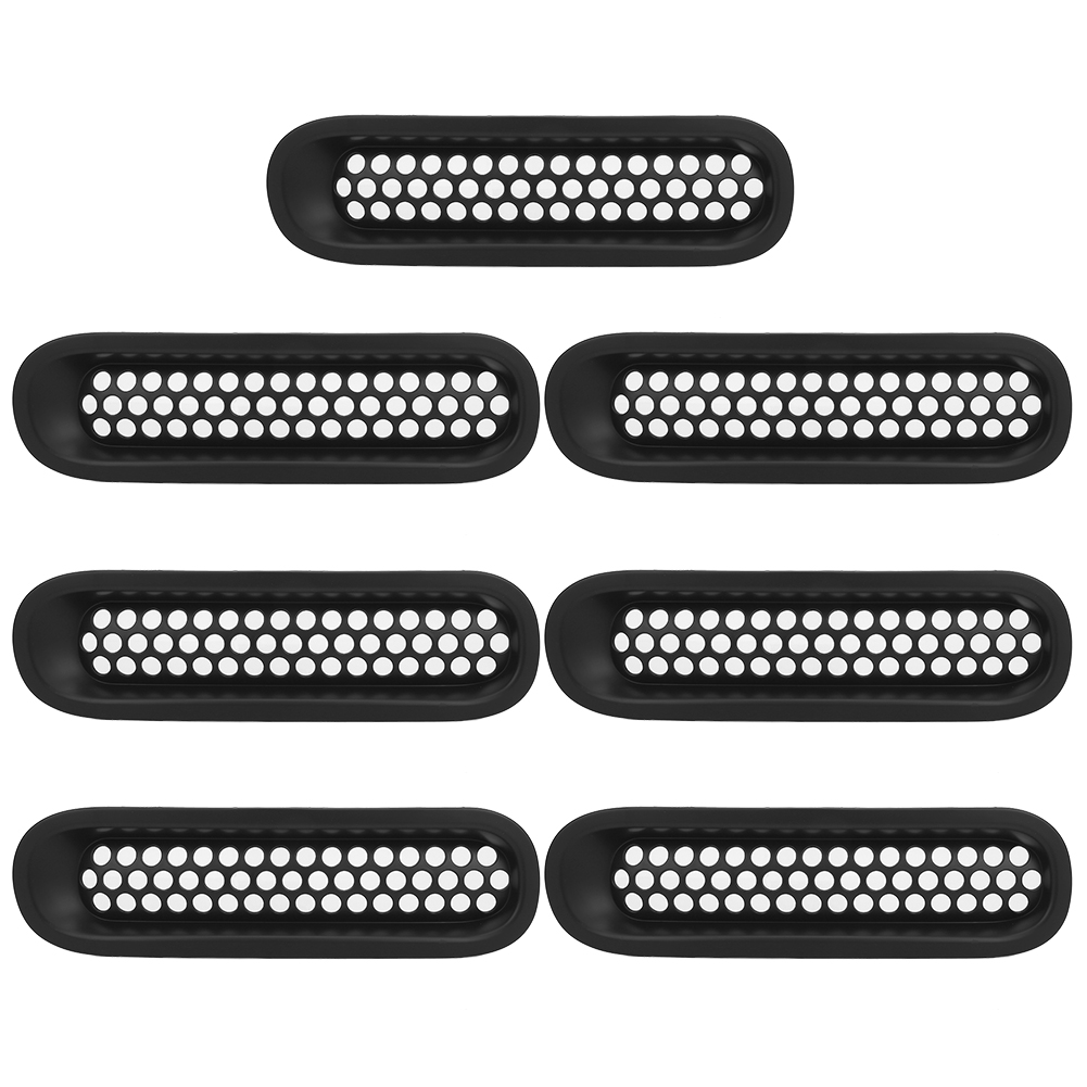 7-teiliger Clip-on-frontgrill Für Jeep Wrangler Jk 2007-2015, Schwarze Gittereinsätze