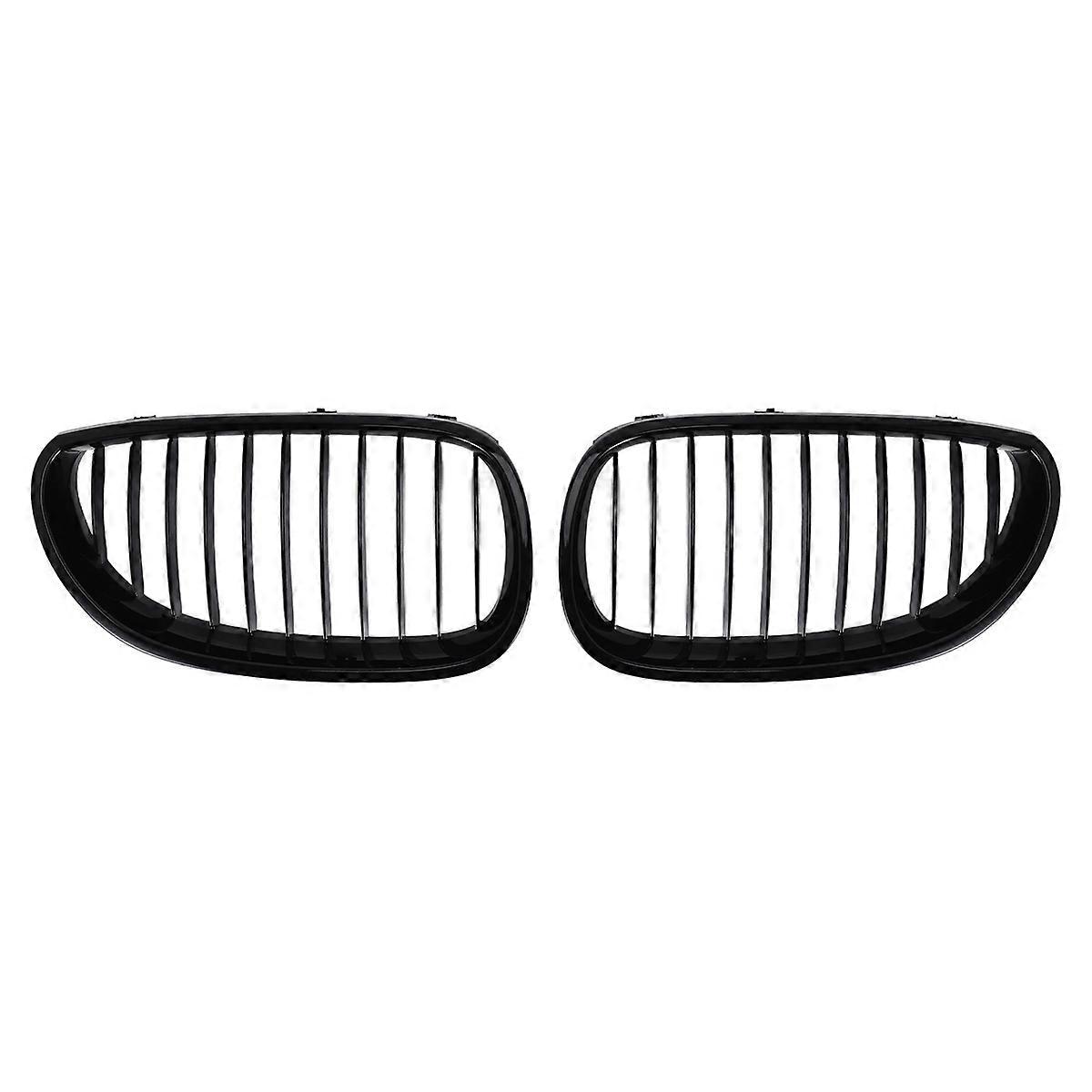 Frontgrill Im M5-stil Für Bmw 5er E60 E61 2003-2009, Doppelte Lamellen In Hochglanzschwarz, Grill-set In Hochglanzschwarz, Auto-ersatzteil, Schwarze Niere, Kompatibel Mit Limousine/kombi Der 5er-reihe