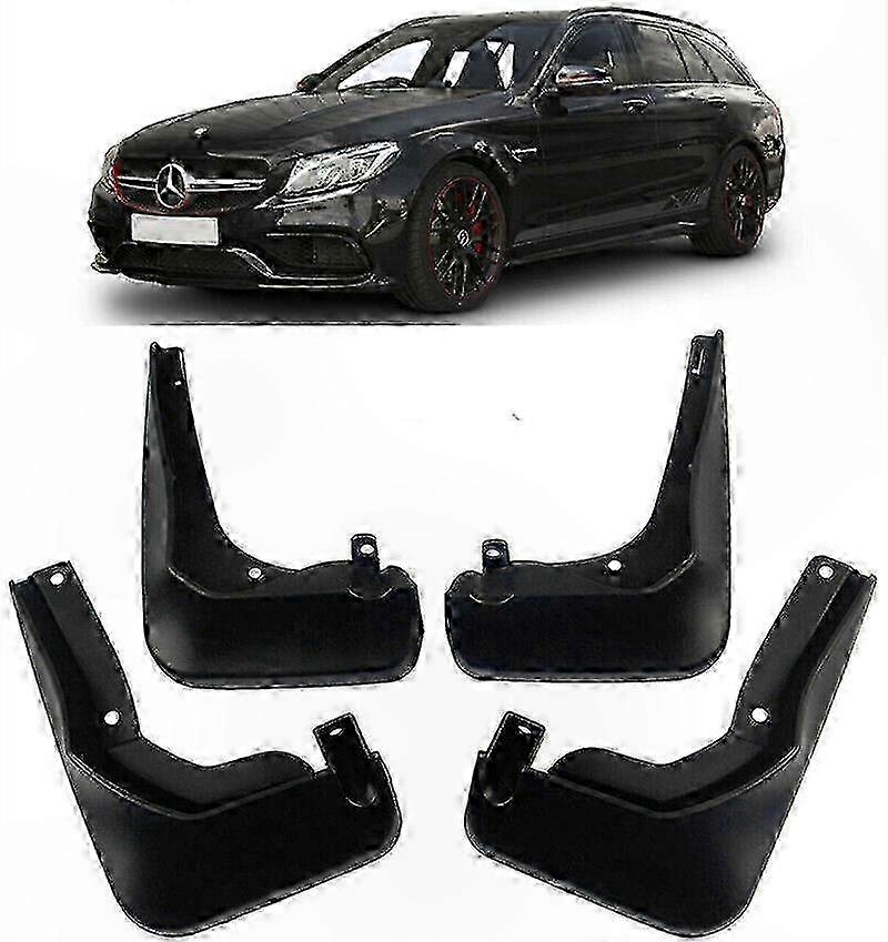 Maßgefertigte Spritzschutzlappen Für Mercedes C-klasse T-modell Amg T-modell 2015-2021, 4-teiliges Set, Robuster Schutz Vor Spritzwasser Und Schmutz, Strapazierfähige Schwarze Oberfläche, Unverzichtba