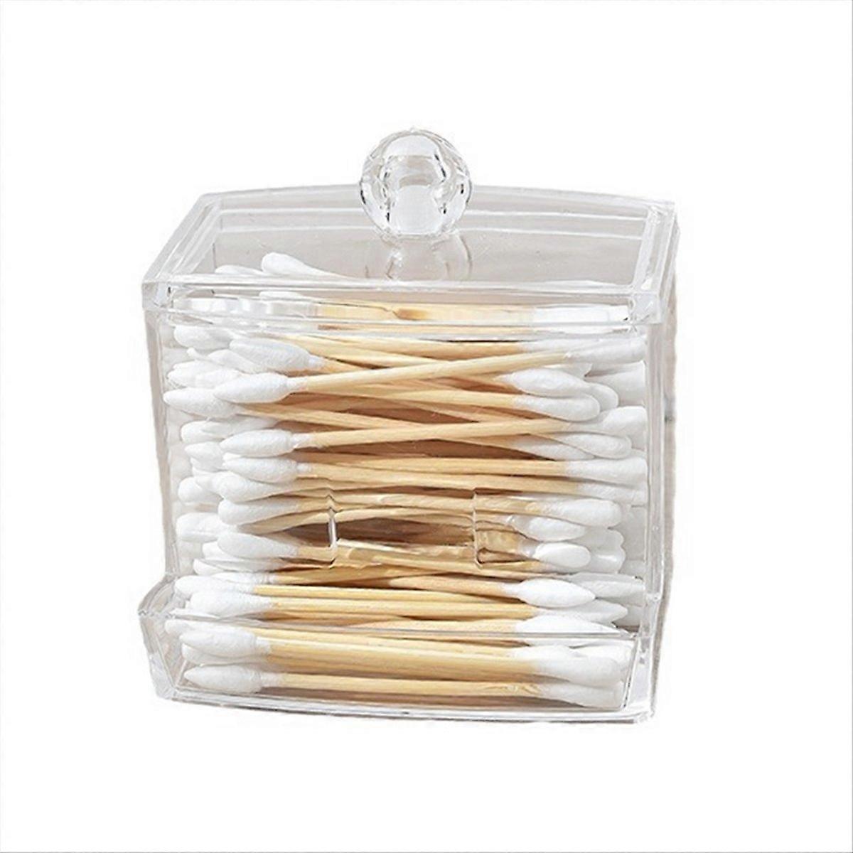 Transparente Wattestäbchenbox Mit Staubschutzhülle, Ideal Für Zahnstocher Und Wattestäbchen, Badezimmer-organizer, 1er-set, Hygienischer Schutz, Praktische Aufbewahrung.