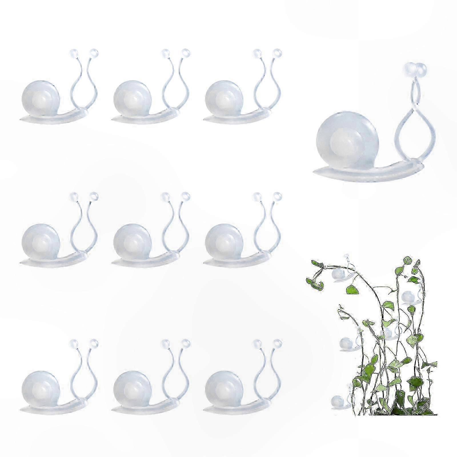 10 Transparente Pflanzenstützclips Für Zimmerpflanzen, Wandhaken 3,6 X 3,6 X 0,6 Cm, Gartenzubehör Für Stängel Und Zweige