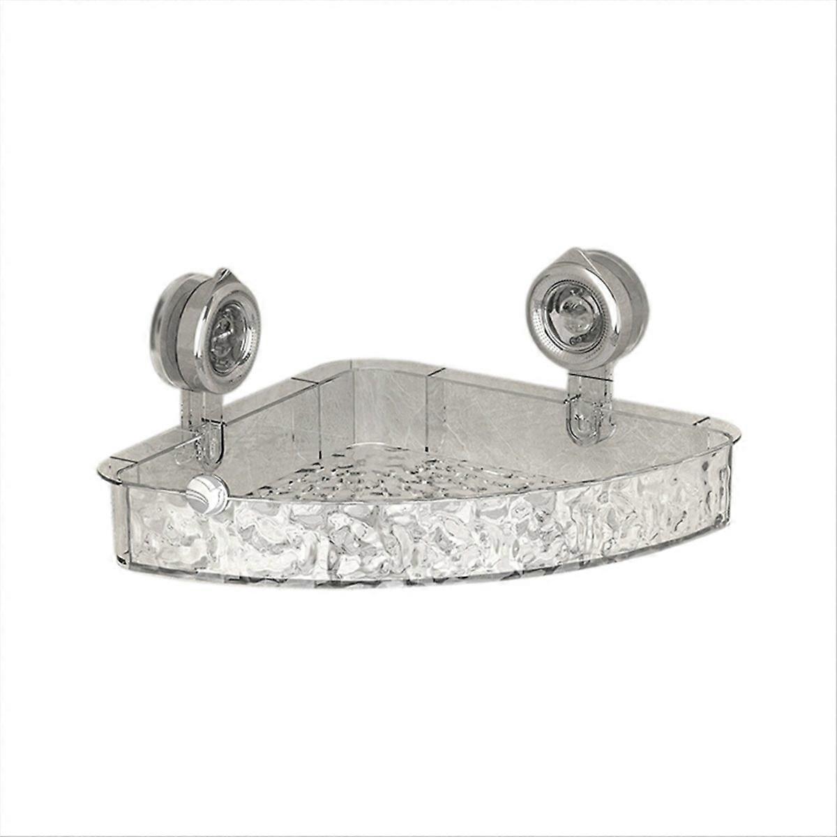 Transparentes Saugnapfregal, Fächerförmig, Gletschermuster, Bohrfreie Montage, Glaswandhalterung, Hohe Tragfähigkeit, Modernes Design, Ideal Für Badezimmer, Küche, Dusche, Praktische Aufbewahrung, Ein