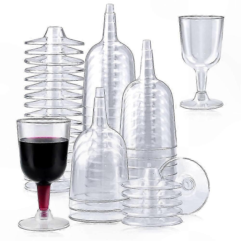 Packung Mit 50 Transparenten, Wiederverwendbaren Und Umweltfreundlichen Plastikbechern Für Wein, Bier Und Desserts