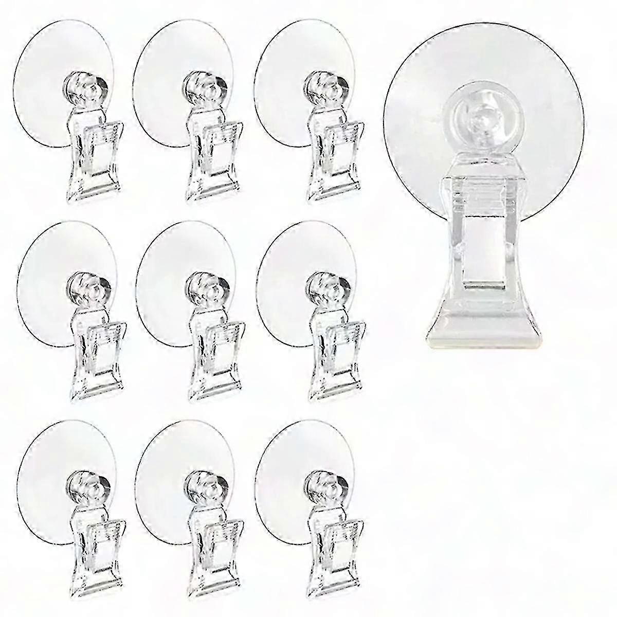10 Transparente Saugnapfhaken, Clips Für Glas, Fenster, Badezimmer - 10er-pack Klebeclips Mit Saugnäpfen Zur Befestigung