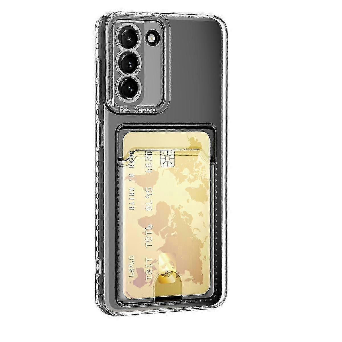 Stoßfeste, Transparente Handyhülle Mit Kartenfach Für Samsung Galaxy S21 Fe 5g, Robuste Und Schlanke Hülle, Verstärkter Schutz, Integriertes Aufbewahrungsfach