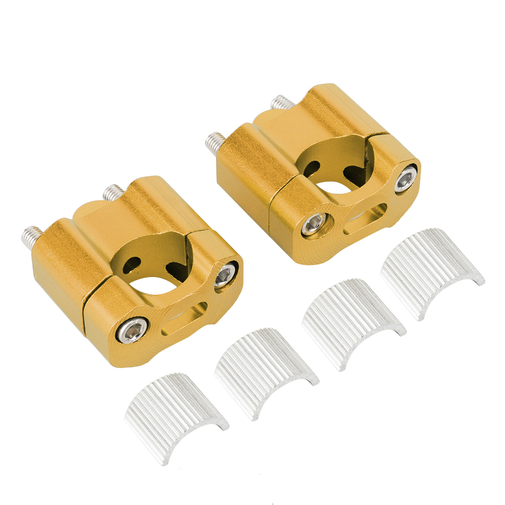 Cnc-gefräste Aluminium-motorradlenkerhalterung 22 Mm/28 Mm (1/8 Zoll/7/8 Zoll), Lenkerbefestigungsadapter, Goldfarbenes Paar