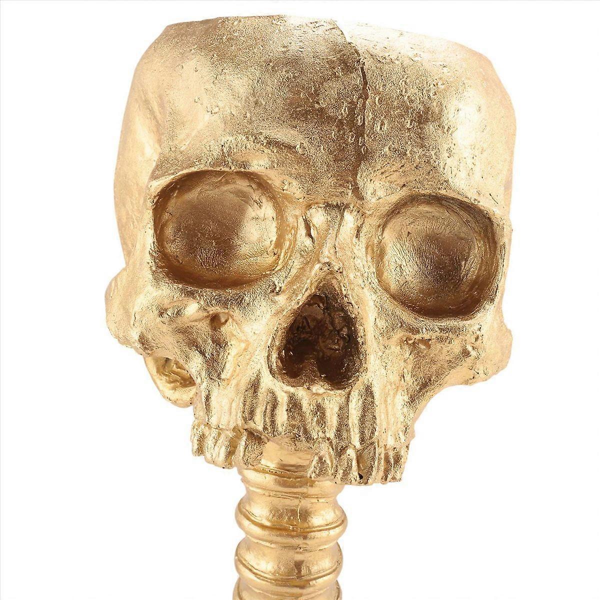 Blumentopf Mit Totenkopf Aus Goldharz Und Passendem Ständer, Dekoratives Pflanzenset
