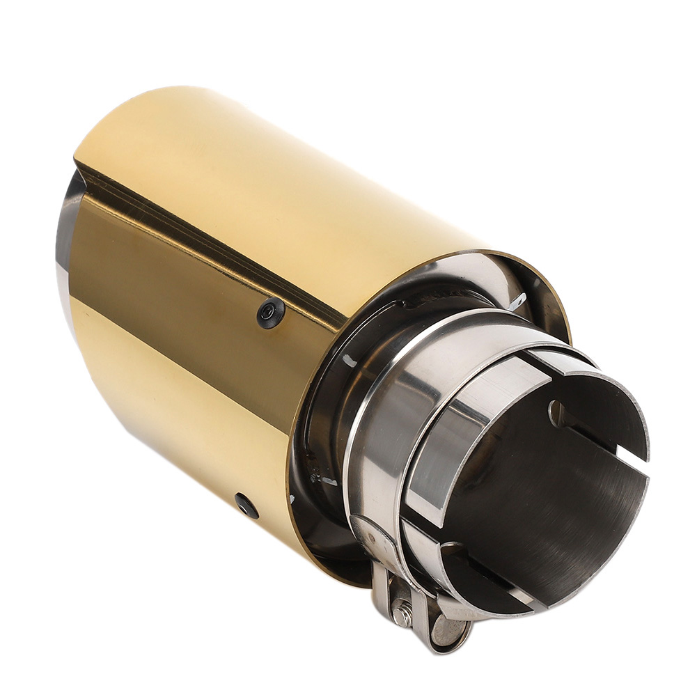 Universelles Auspuffendrohr Aus Goldfarbenem Edelstahl, Einlass 63 Mm/2,5 Zoll, Auslass 89 Mm/3,5 Zoll, Für Pkw.