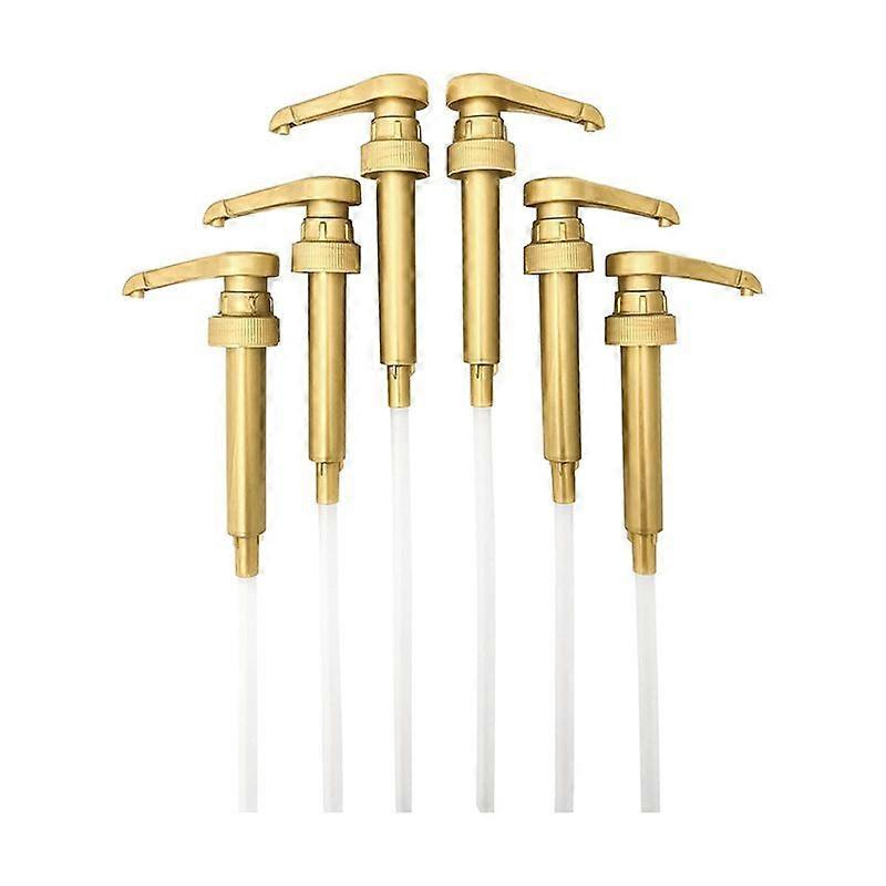 Goldenes Siruppumpen-set (6 Stück) Für Cafés, Bars Und Küchen, Kompatibel Mit 750-ml-flaschen, Praktischer Metallspender, Ideales Zubehör Für Cocktails Und Limonaden