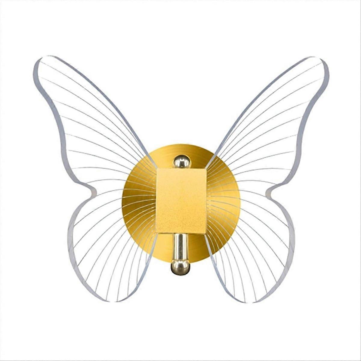 Goldene Led-schmetterlingswandleuchte, Dimmbar, 10 W, Elegante Dekorationsleuchte Für Wohn- Oder Schlafzimmer, Verstellbare Schmetterlingswandleuchte, Moderne 10-watt-leuchte