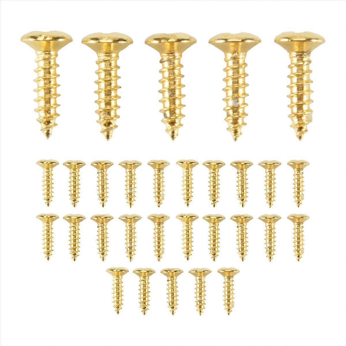 30 Goldene Schrauben Für Das Schlagbrett Von Strat/tele-e-gitarren, Set Mit 30 Stück, Goldene Befestigungsschrauben Für Die Schlagbrettplatte, Ersatzteile.