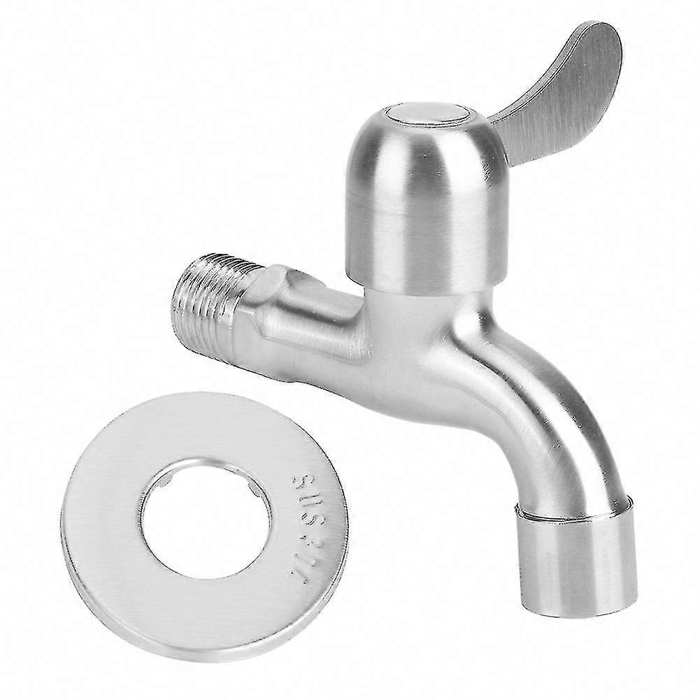 Einhebel-mischbatterie Aus Edelstahl 304 Für Waschmaschine, Küche, Garten Und Haushalt, Robuste Armatur, Vielseitig Einsetzbar, Silberne Oberfläche, Einfache Installation.