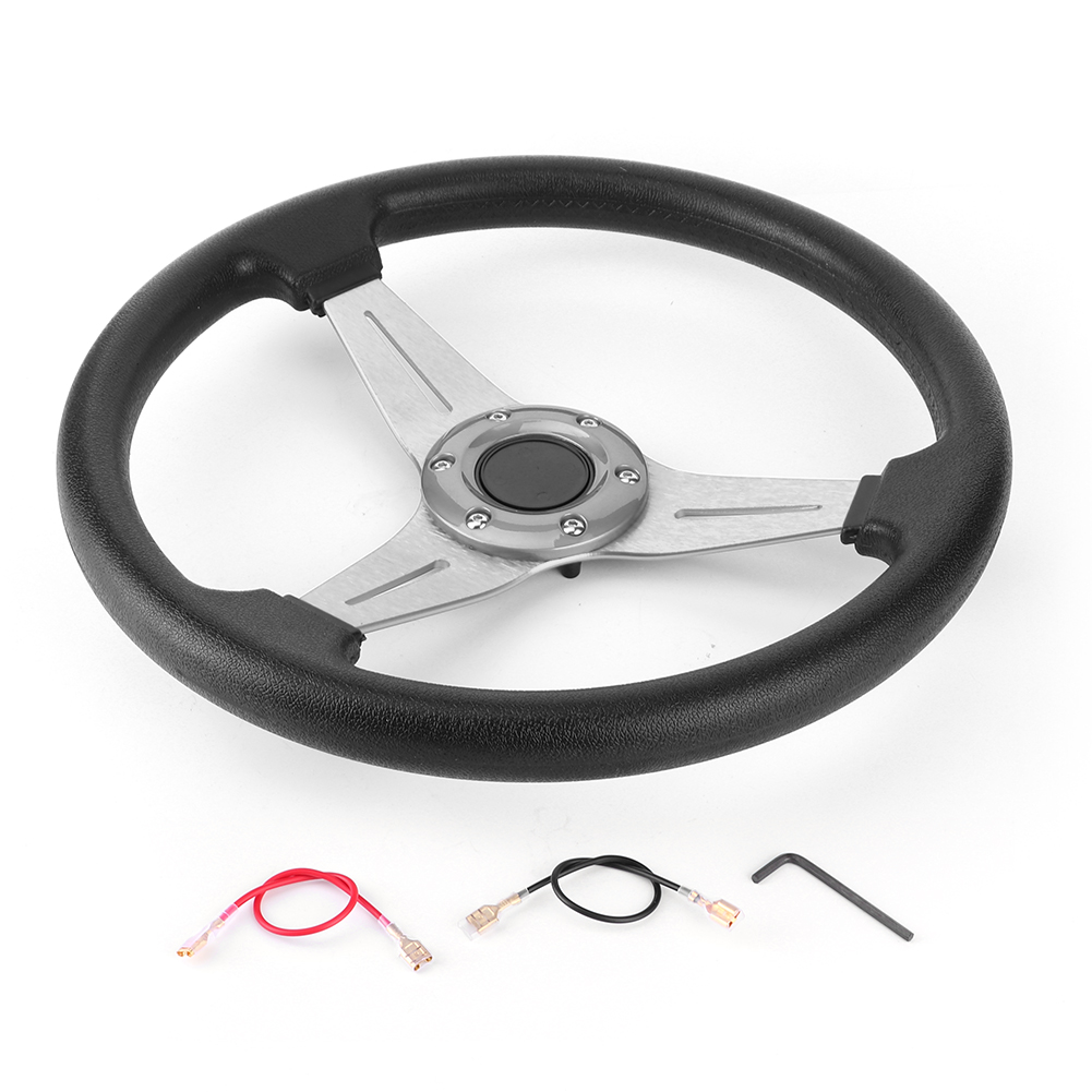 Universelles 350 Mm/14 Zoll Drift-rennlenkrad, Silbernes Ersatzteil Für Getunte Sportwagen.
