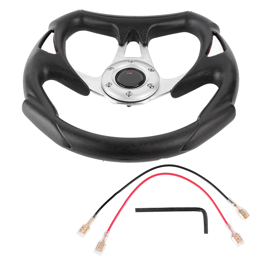 Universelles 13-zoll-sportlenkrad (320 Mm) Aus Aluminium Und Silbernem Pu-leder