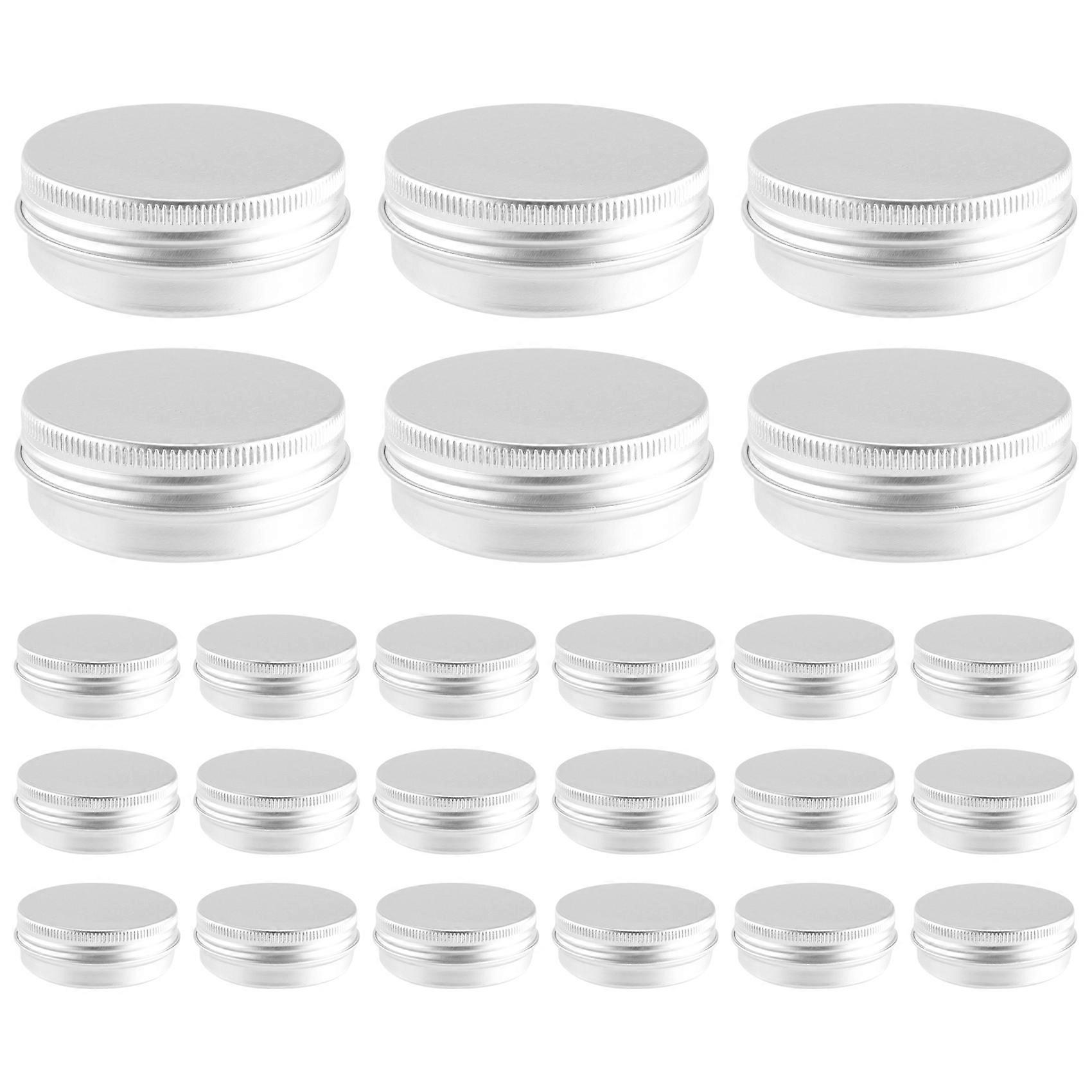 48 Silberne Aluminium-dosen (je 1 Oz), Zylindrische Schraubdosen, Runde Aufbewahrungsbehälter, 48er-packung