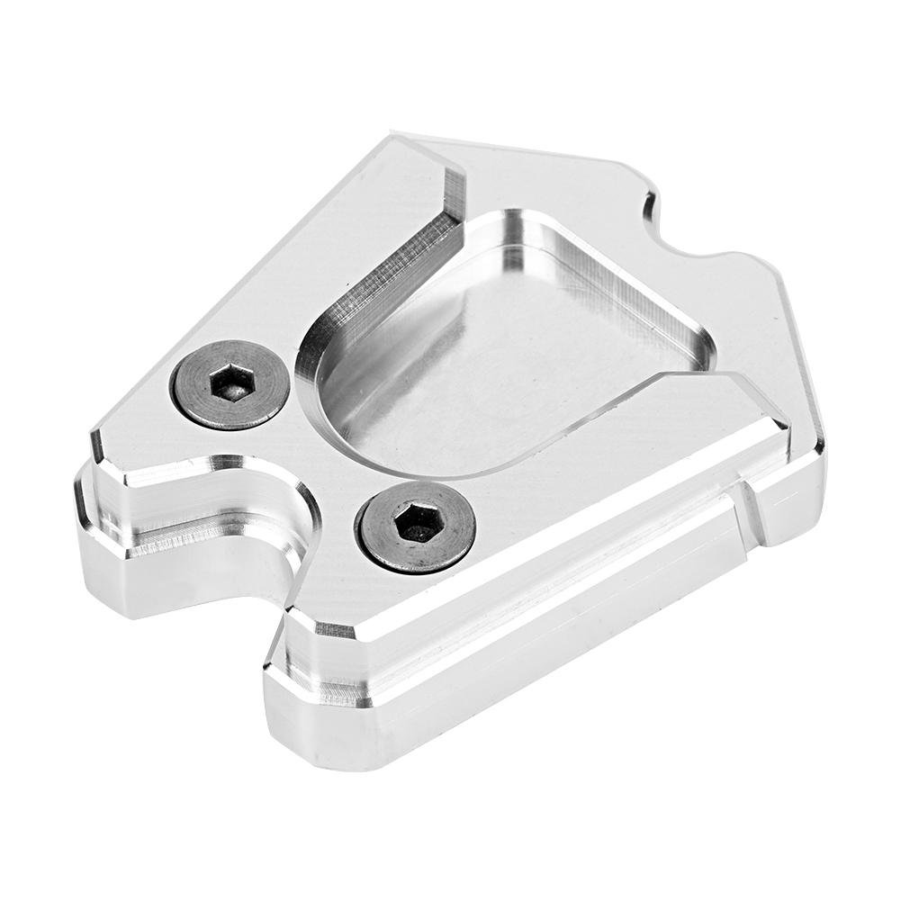 Cnc-gefräste Aluminium-verlängerungsplatte Für Seitenständer, Kompatibel Mit Piaggio Vespa Gts 300ie Sprint Lx, Silber