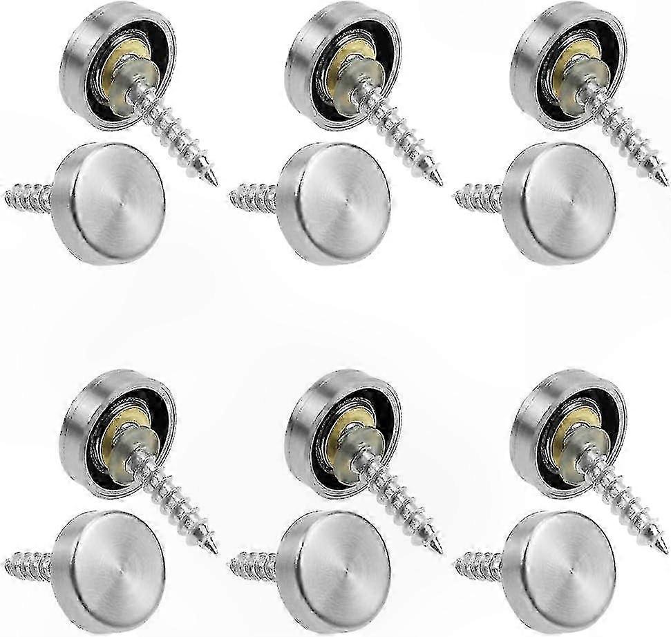 Set Mit 12 Edelstahl-spiegelschrauben (16 Mm) Mit Silbernen Zierkappen, Ideal Für Glasmöbel Und Schilder.