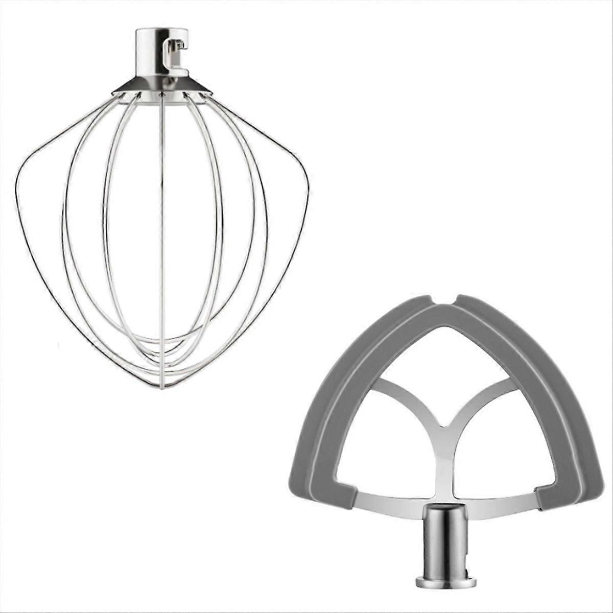 K45ww 6-draht-schneebesen Für Küchenmaschinen, Ersatzaufsatz Mit Flexibler Kante, Knethaken Und Rührbesen, Robustes Ersatzteil, Für Den Täglichen Gebrauch Beim Backen Und Kochen, Silberfarben, Kompati