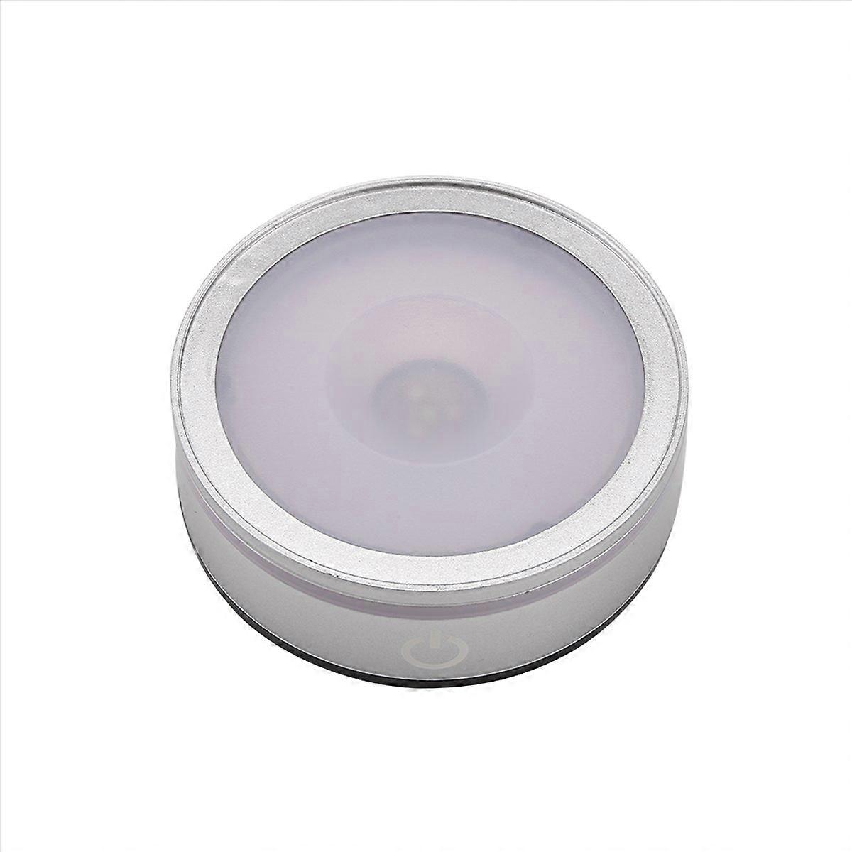 Runde, Silberne Led-lichtbasis Mit Berührungssensor, Konkaves Design, Empfindlicher Sensor, Mehrfarbige Beleuchtung Für Moderne Dekoration