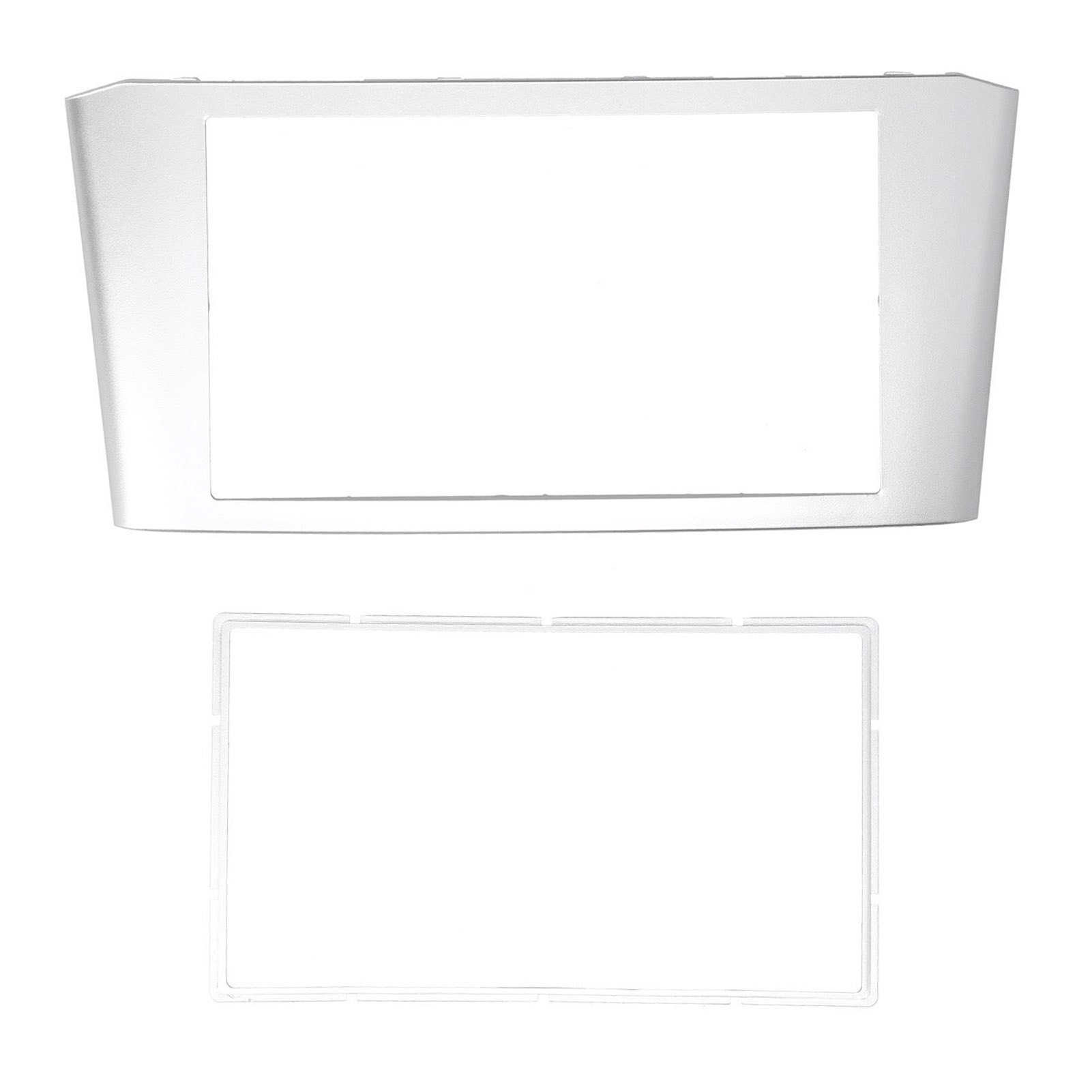 Silbernes 2-din-radio-blenden-set Für Toyota Avensis 2002–2008 – Armaturenbrettrahmen Für Stereo-audio-dvd