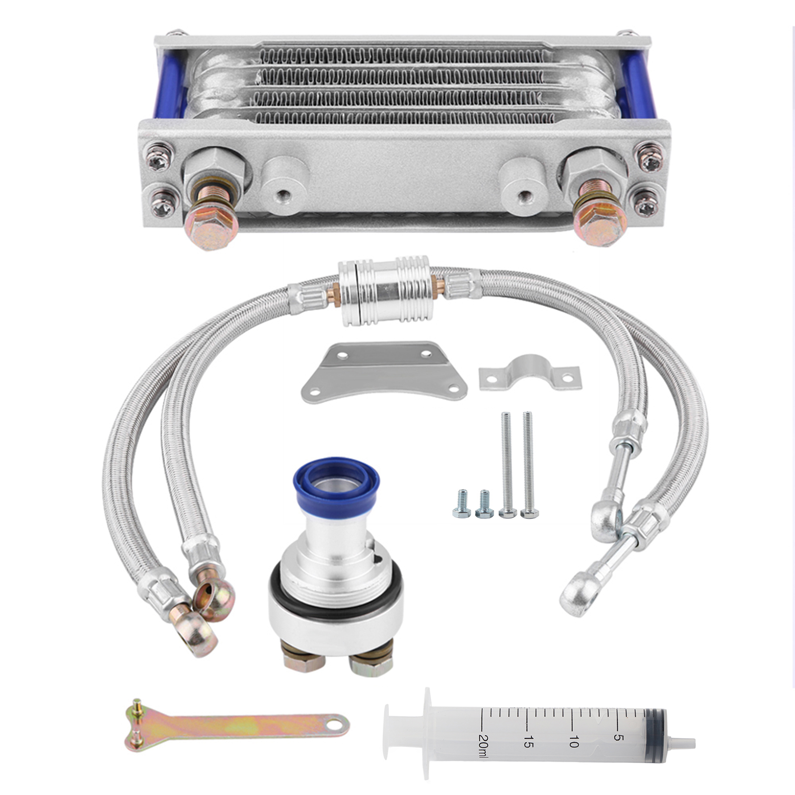 Silbernes 65-ml-motorölkühlmittel-kühler-set Für Cb Cg 100 Cm³-250 Cm³