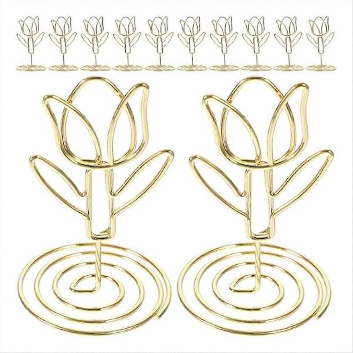 10 Tulpenförmige Metall-kartenhalterclips Für Tischkarten, Platzkarten, Fotos, Hochzeitsdekorationen, Silber