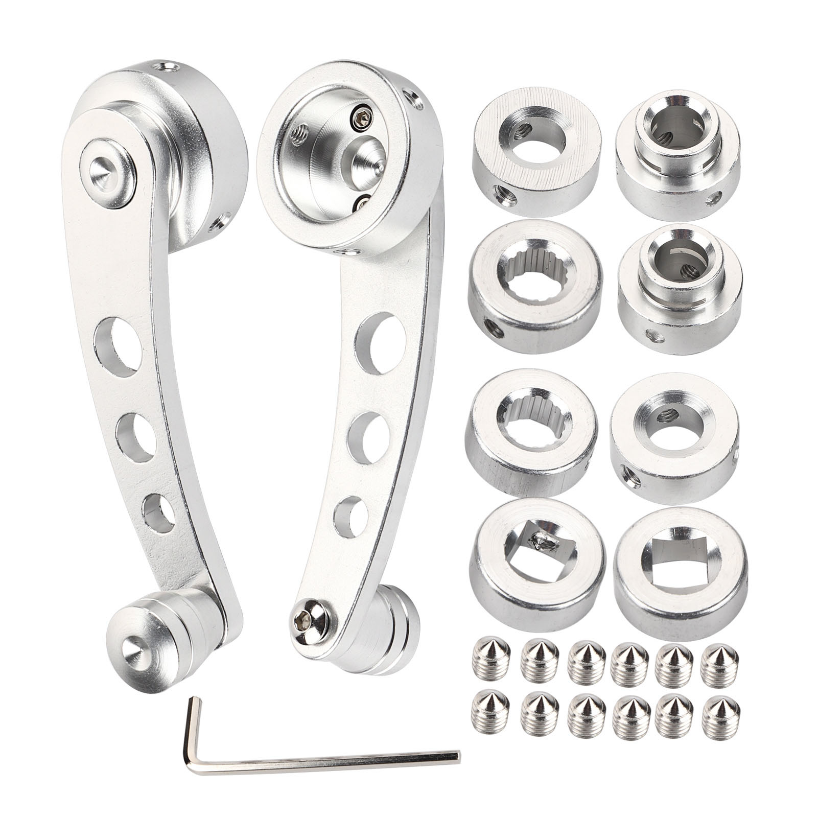 2-teiliger Fenstergriff Aus Aluminiumlegierung Mit Kurbelmechanismus Für Chevrolet Oldtimer, Silber