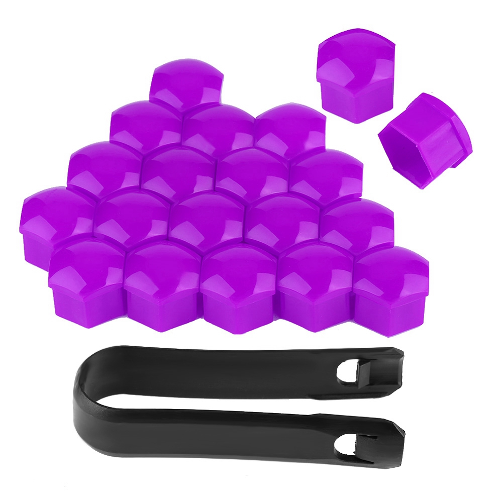 20 Stück 17 Mm Diebstahlsichere Radmuttern Für Autofelgen, Violette Schutzkappen, Sicherheitskappen Für Radnaben