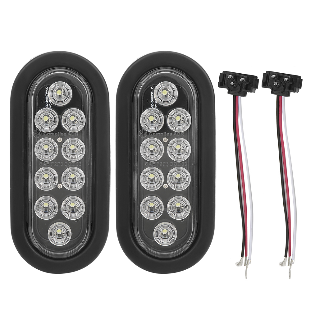 2 Stück Ovale 10-led-positionsleuchten, 15 Cm, Ip67 Wasserdicht, Für Lkw-anhänger – Weiße Aufbau-rückleuchten