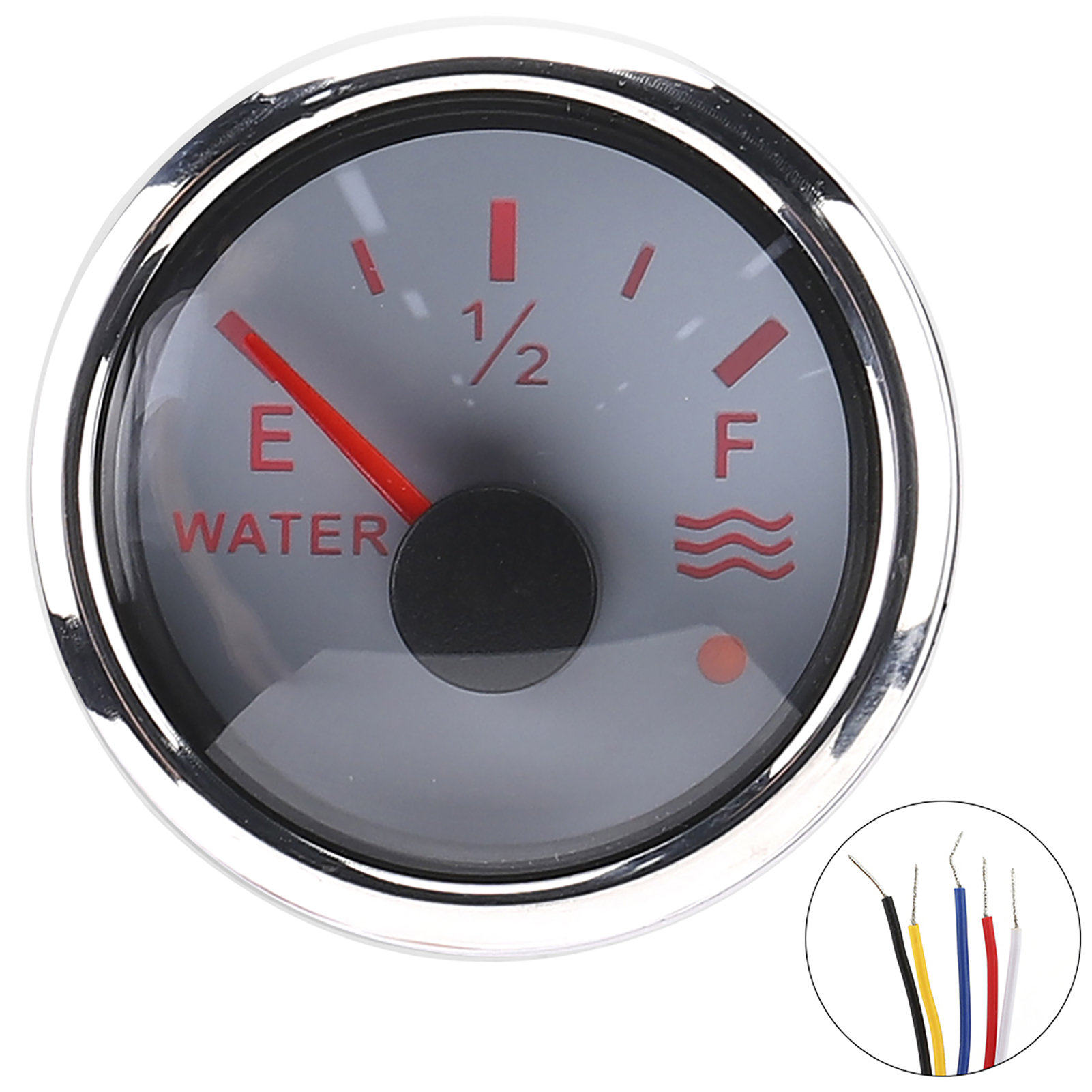 52-mm-wasserstandsanzeiger (2 Zoll), Europäischer Sensor, 0–190 Ohm, Weiß, Mit Intelligentem Alarm, 9–32 V Dc Für Boote, Wohnmobile Und Andere Schiffe