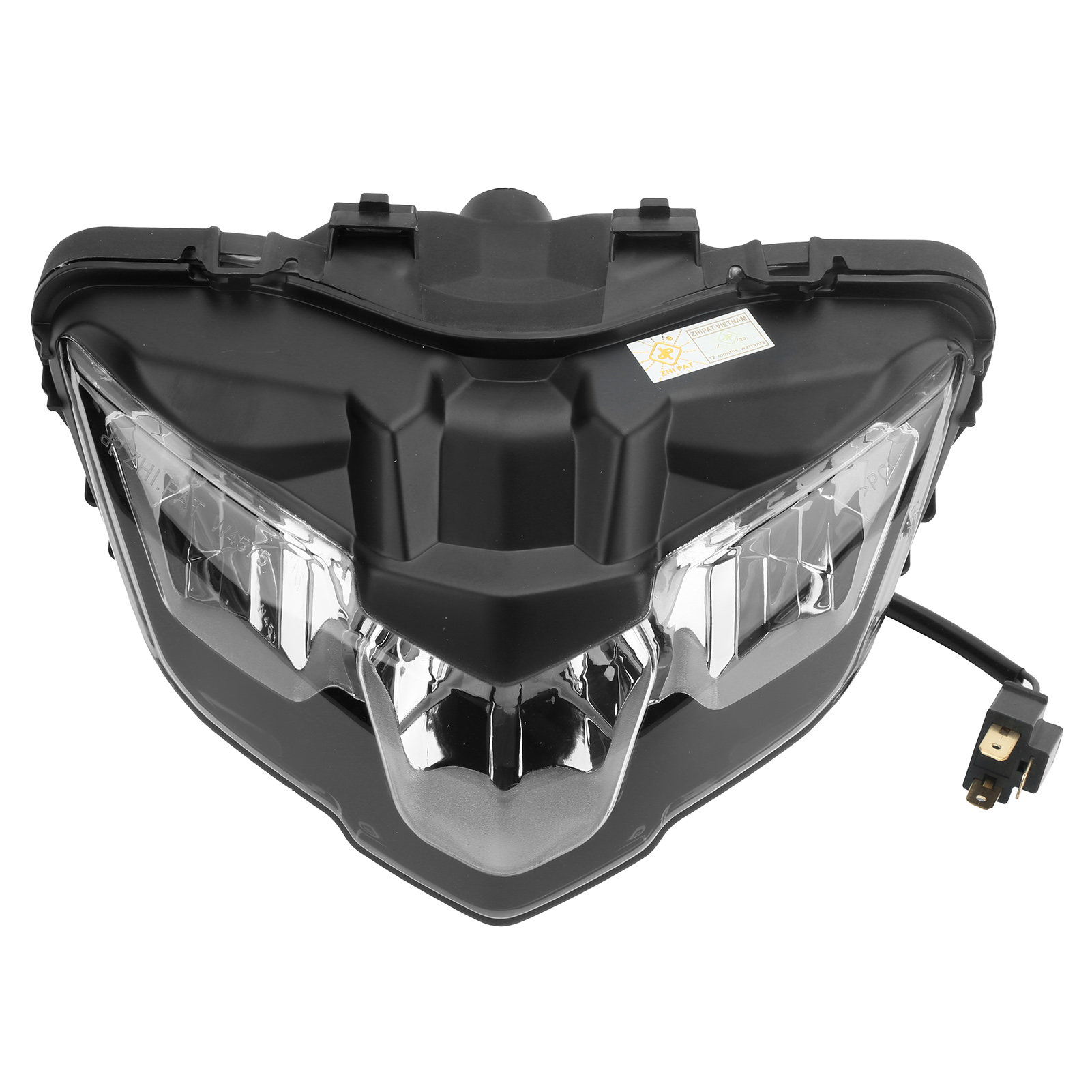Weißer Led-motorradscheinwerfer, Frontlampe Kompatibel Mit Y15zr, H4-fassung, Klare Linse