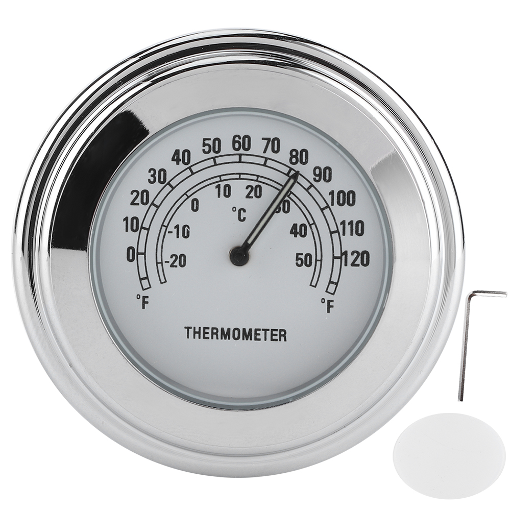 Weißes Thermometer Zur Lenkerbefestigung, -20 °c Bis 50 °c, Wasserdichtes Wetteranzeiger Für Motorrad