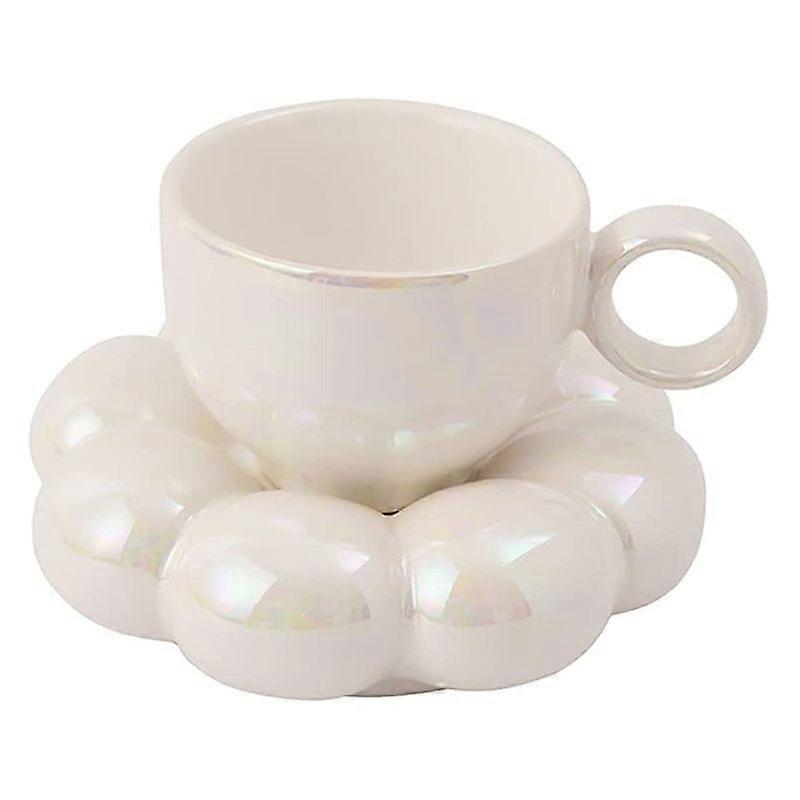 Weiße 200-ml-keramiktasse Mit Untertasse, Elegantes Set Für Espresso Und Tee, Feines Geschirr, Ideales Geschenk