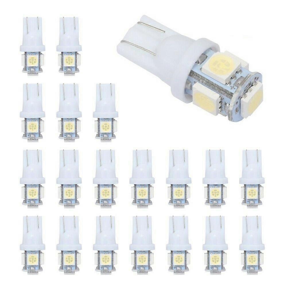 20 Stück T10 Led-lampen, Superweiß, 5-smd 5050 W5w 2825 158, Keilleuchten, 12 V