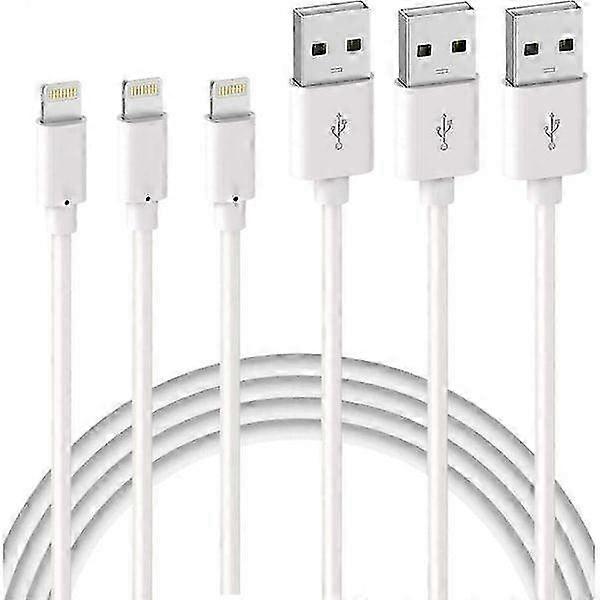 3er-pack Usb-auf-lightning-kabel, 2 M – Schnellladefunktion, Robust, Kompatibel Mit Iphone Und Anderen Geräten (weiß)