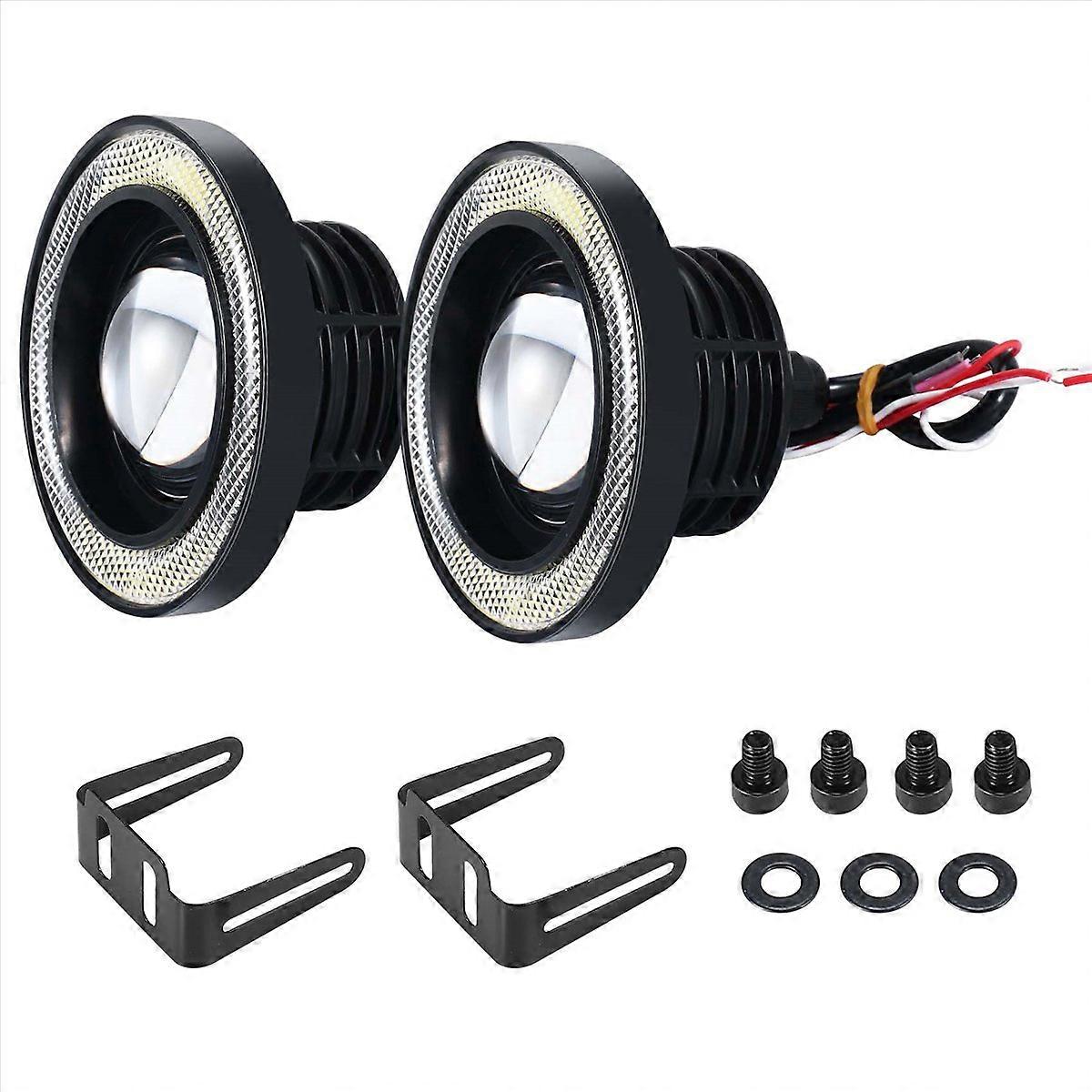 2 Stück Universelle 3,5 Zoll Cob Angel Eye Weiße Nebelscheinwerfer Für Autoscheinwerfer