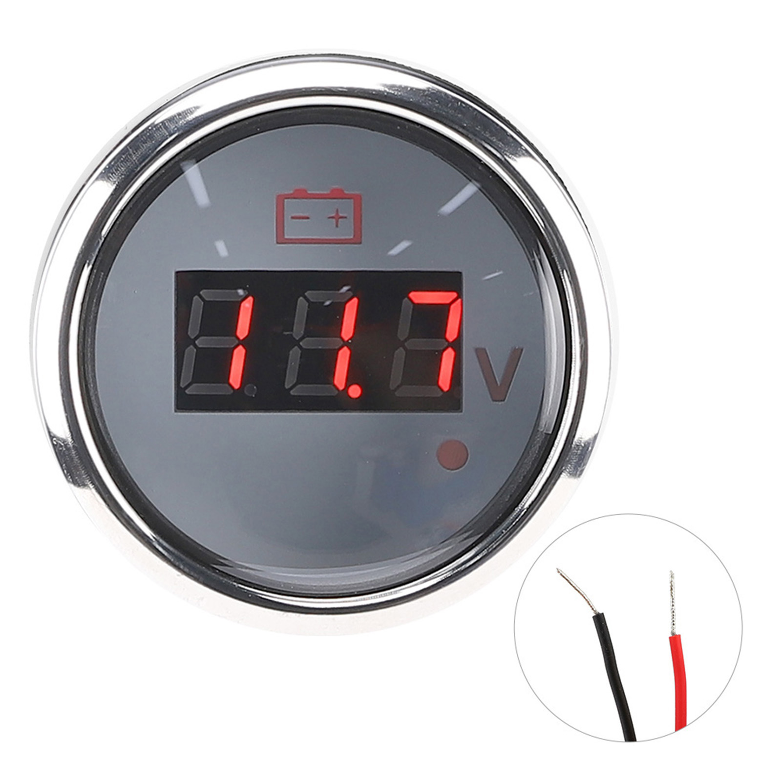 12v/24v Batteriespannungsanzeige, Digitale Led, Ip67 Wasserdicht, Universeller Smart-alarm Für Boot/auto, Weiß