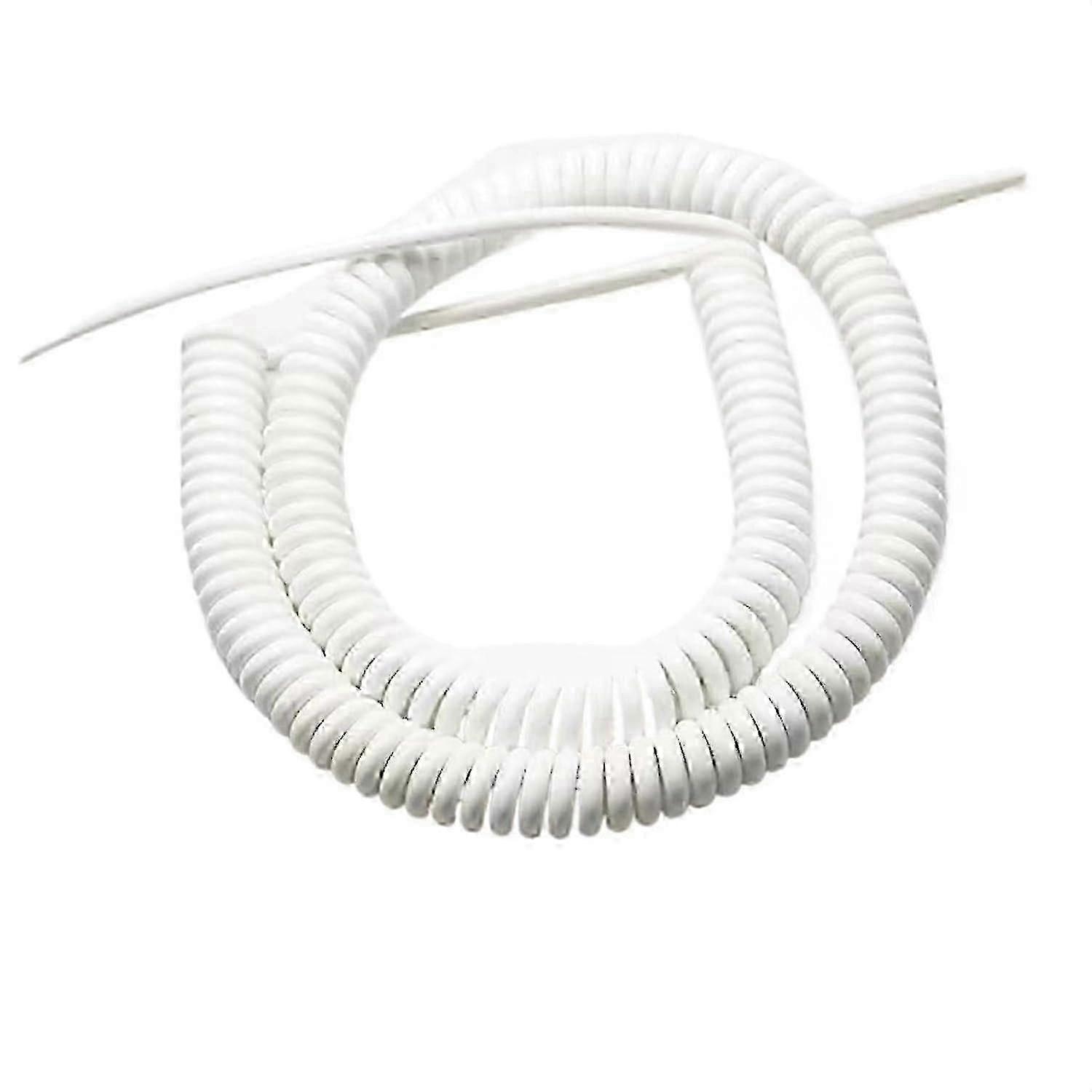 Verlängerbares Weißes 3-adriges Stromkabel, 15 Awg, 5 M Langer Spiralstecker Für Büro Und Zuhause, Robustes Verlängerungskabel