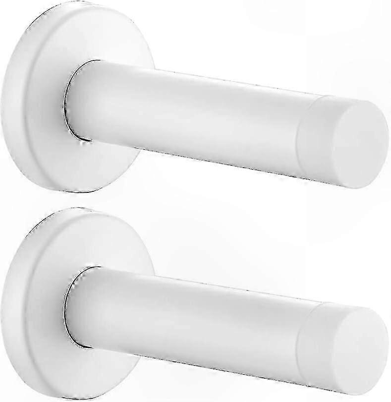 Set Aus 2 Schalldichten Türstoppern Aus Weißem Edelstahl 304, Inklusive Wandschutz Für Ein Ruhiges Zuhause.