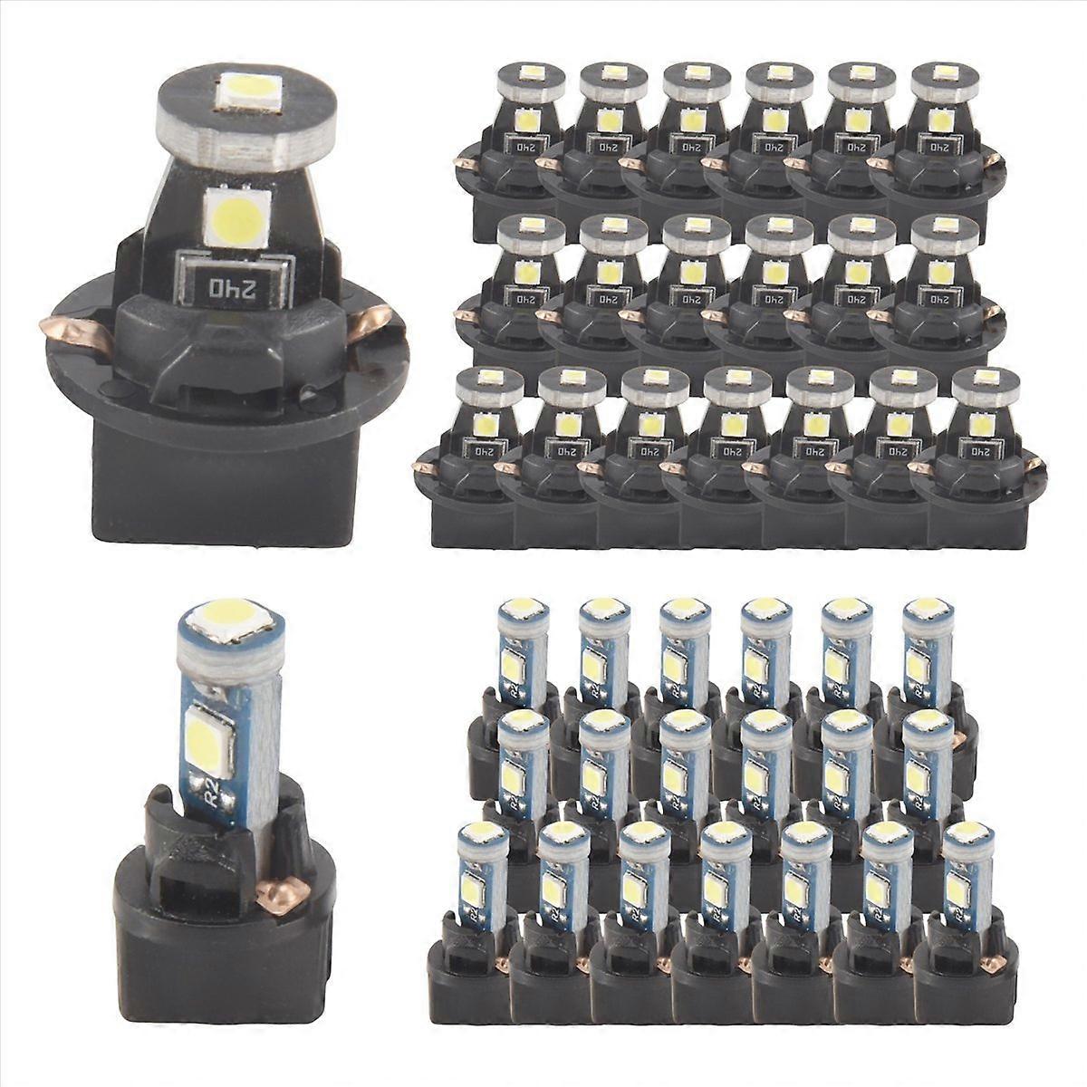 Packung Mit 40 T5 T10 Led-lampen Für Armaturenbrett, Bajonettfassung, Fahrzeuginnenbeleuchtung, Einfacher Austausch, Geringer Stromverbrauch, Kaltweißes Licht, Kompatibel Mit Instrumenten.