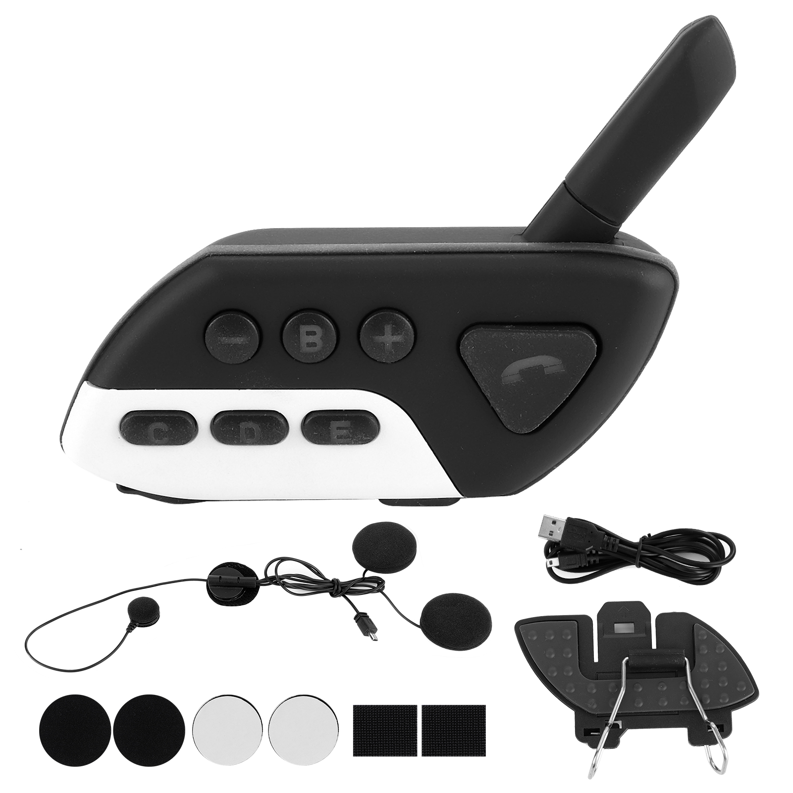 Motorradhelm Mit Bluetooth-intercom, 120 Km/h, Geräuschunterdrückung, Weiß, Motorrad-ohrhörer