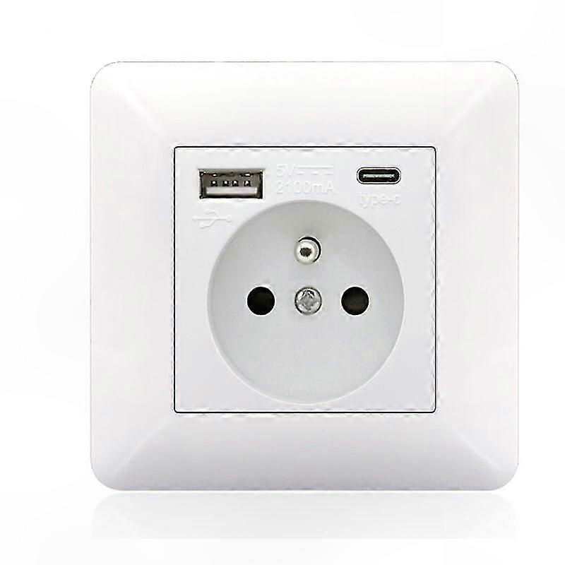 Versenkte Typ-c- Und Usb-buchse, 16 A, 2 Steckdosen, 1 Usb-anschluss, 1 Typ-c-anschluss, Robustes Und Sicheres Design (weiß)