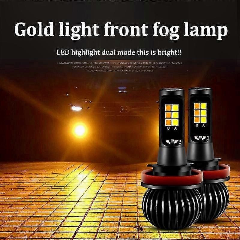2 Stück Led-nebelscheinwerfer H8 H9 H11 30w Zweifarbig Weiß Gelb Zitrone 12v 9005 9006 Hb3 Hb4 880 881 H27 Auto-ersatzlampen
