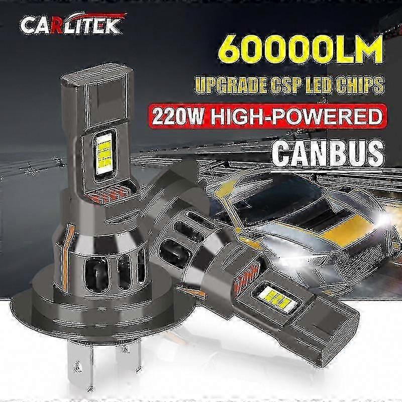 H7 Led Canbus 60000lm 220w Turbo Mini Plug&play Anschluss Lüfter Autolampe 6000k Weiß 12v Kabelloser Scheinwerfer